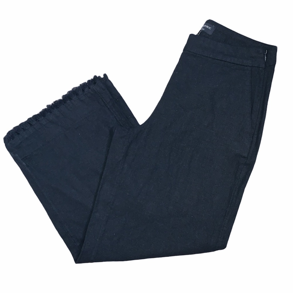 Banana Republic Black Wide Leg Tassel Fringe Pants